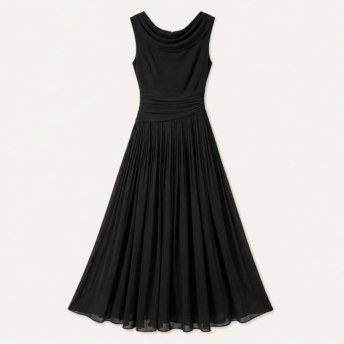 Sabina Cowl Neck Dress - Black