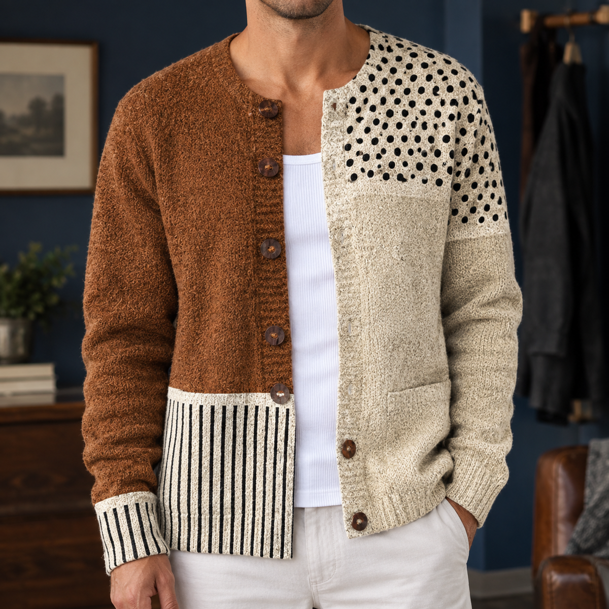 Yannick Patchwork Cardigan - Multicolour