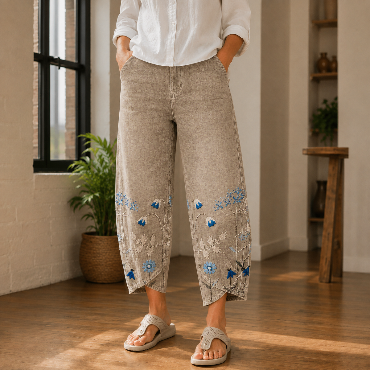 Vera Barrel Pants - Khaki