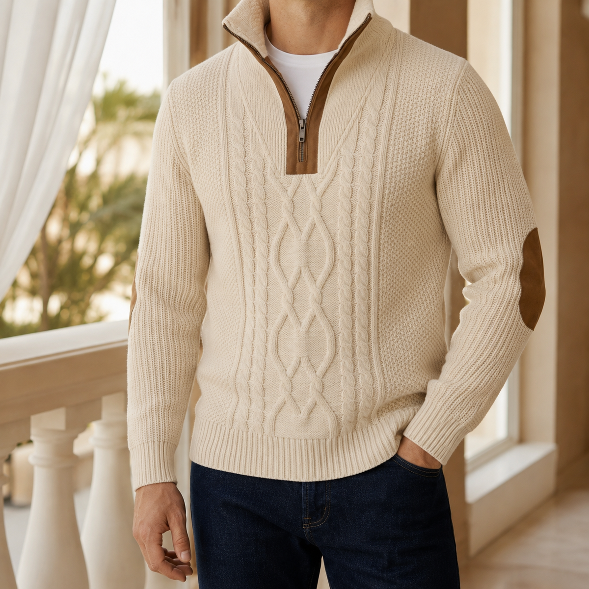 Pascal Cable Knit Sweater - Cream