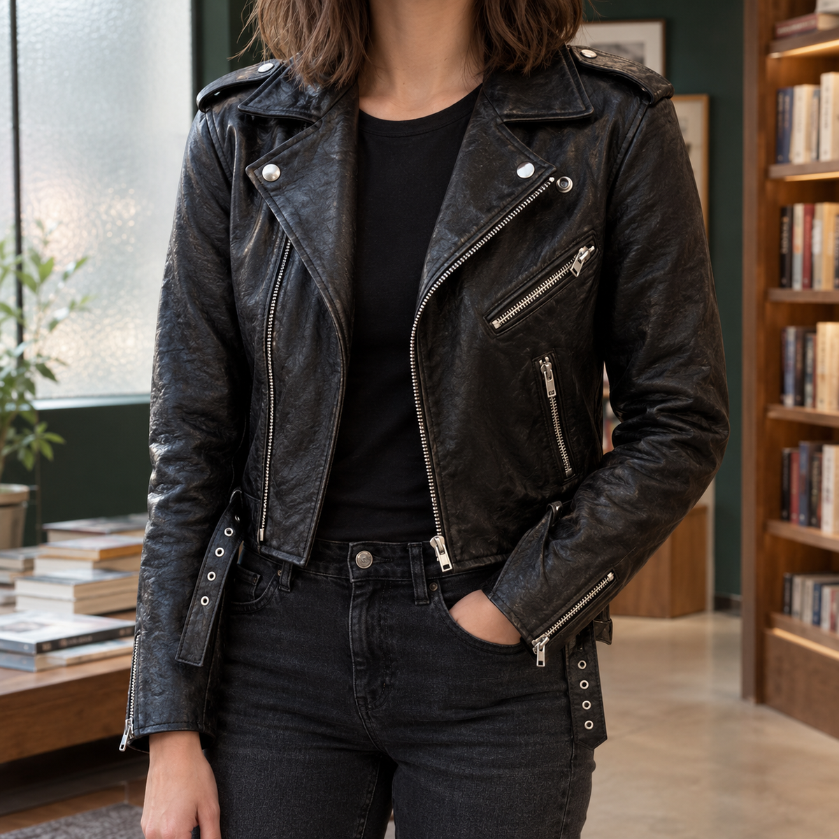 Eliana Biker Jacket - Black