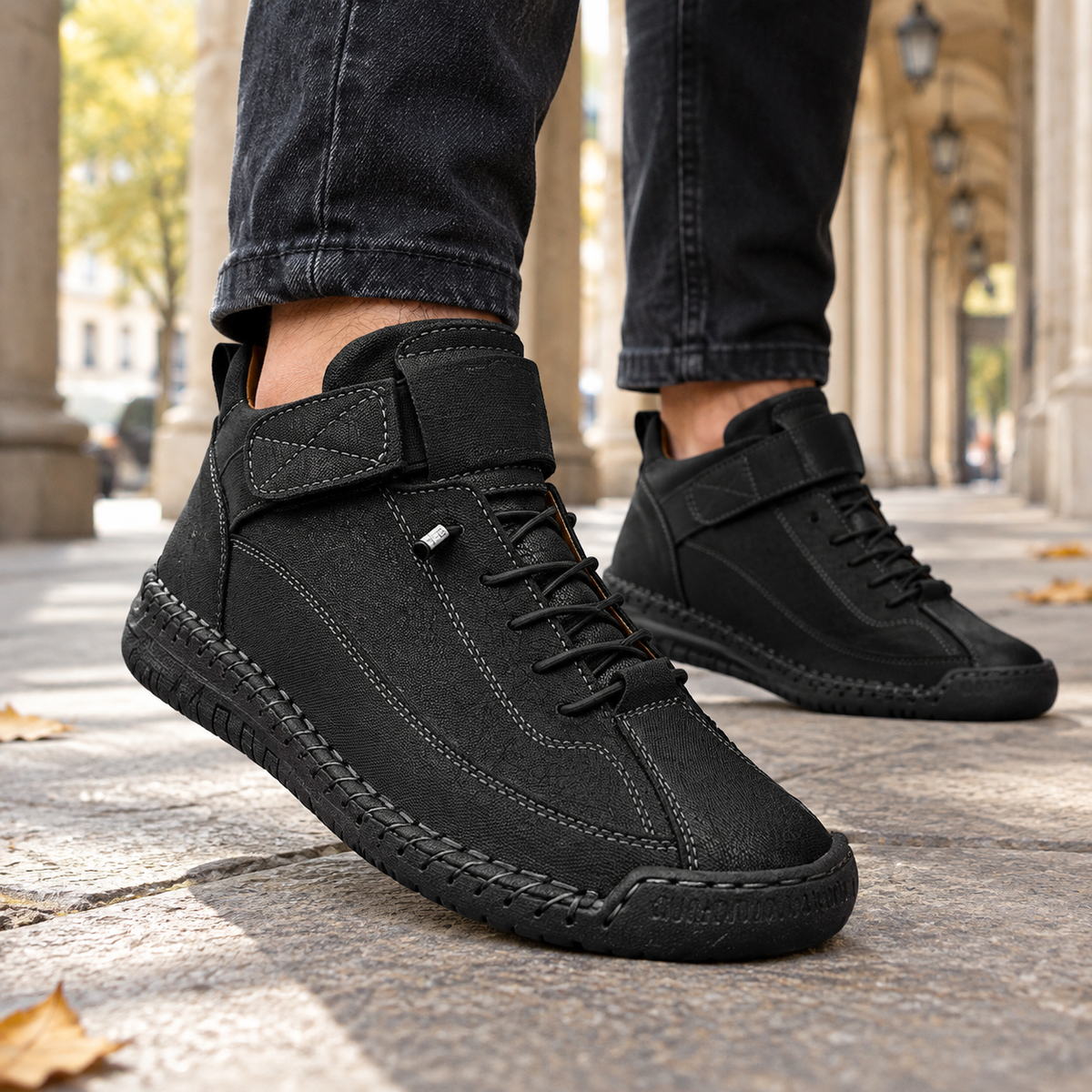 Melfi Stitched Boots - Black