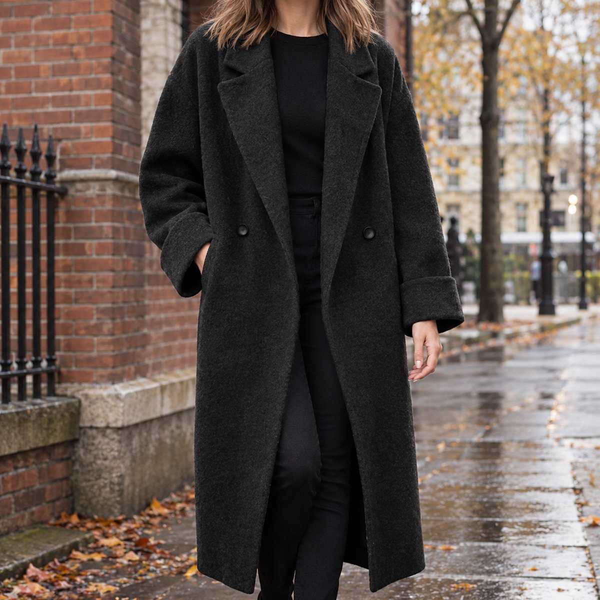 Alexandra-Claire Tailored Overcoat - Black