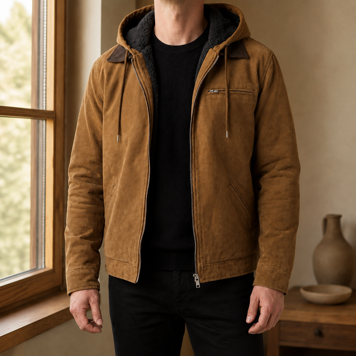 Jasper Hooded Jacket - Brown