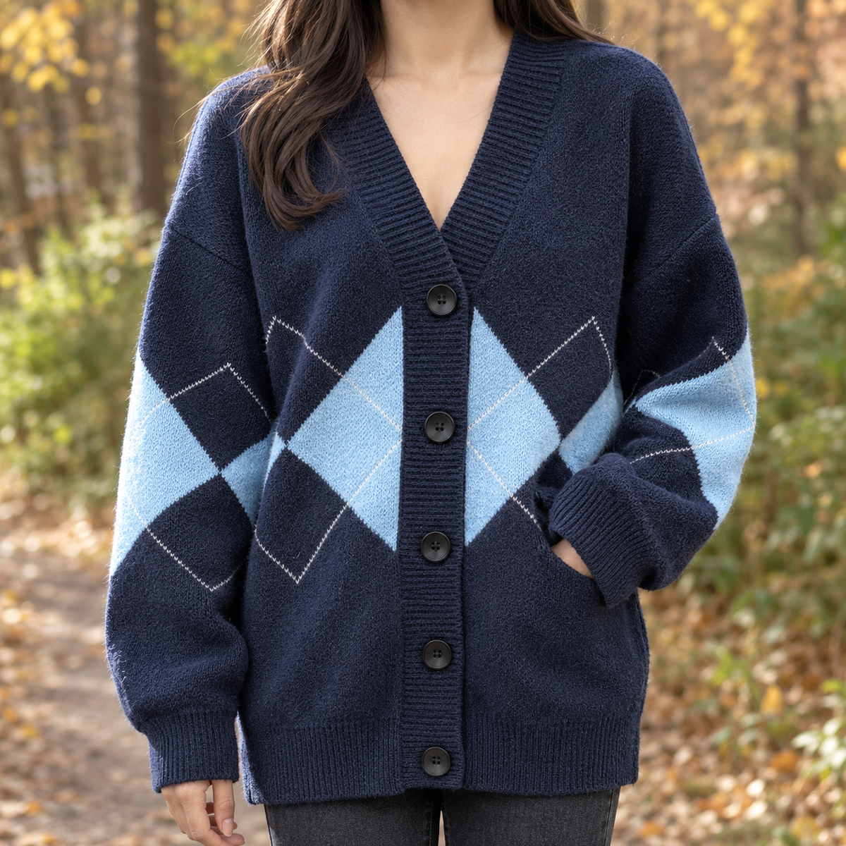 Annalise-June Argyle Cardigan - Navy