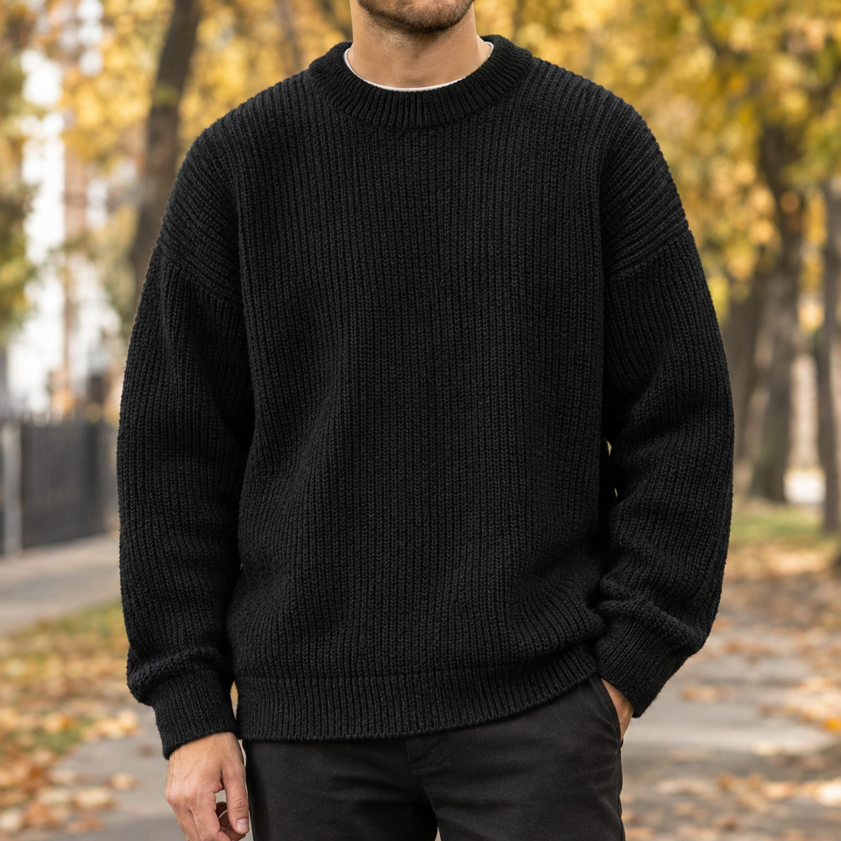 Horace Ribbed Sweater - Black