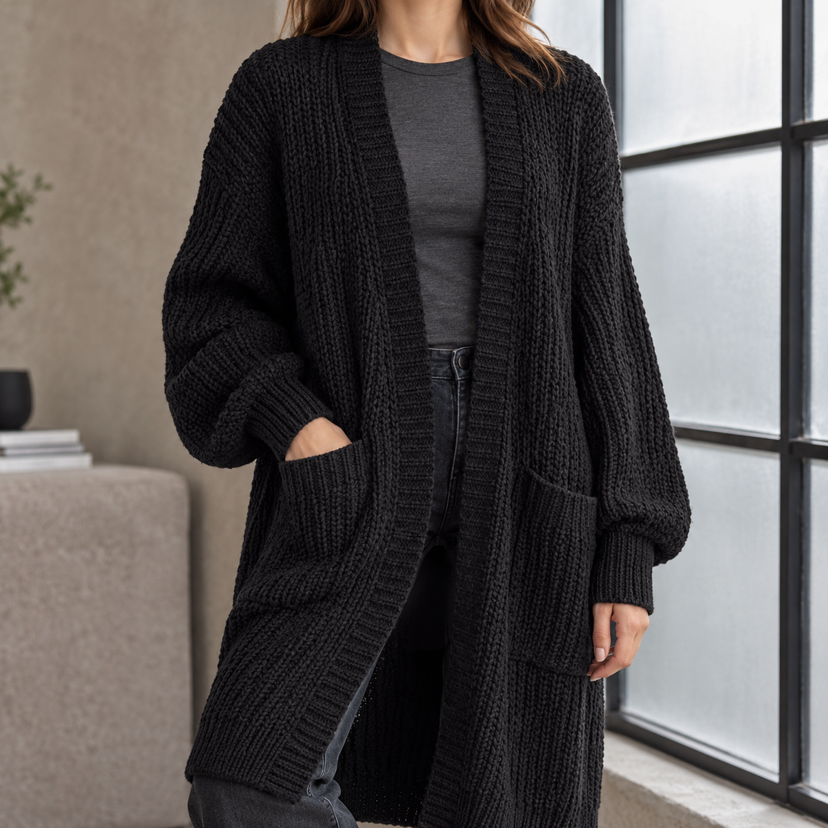 Diana Chunky Cardigan - Black