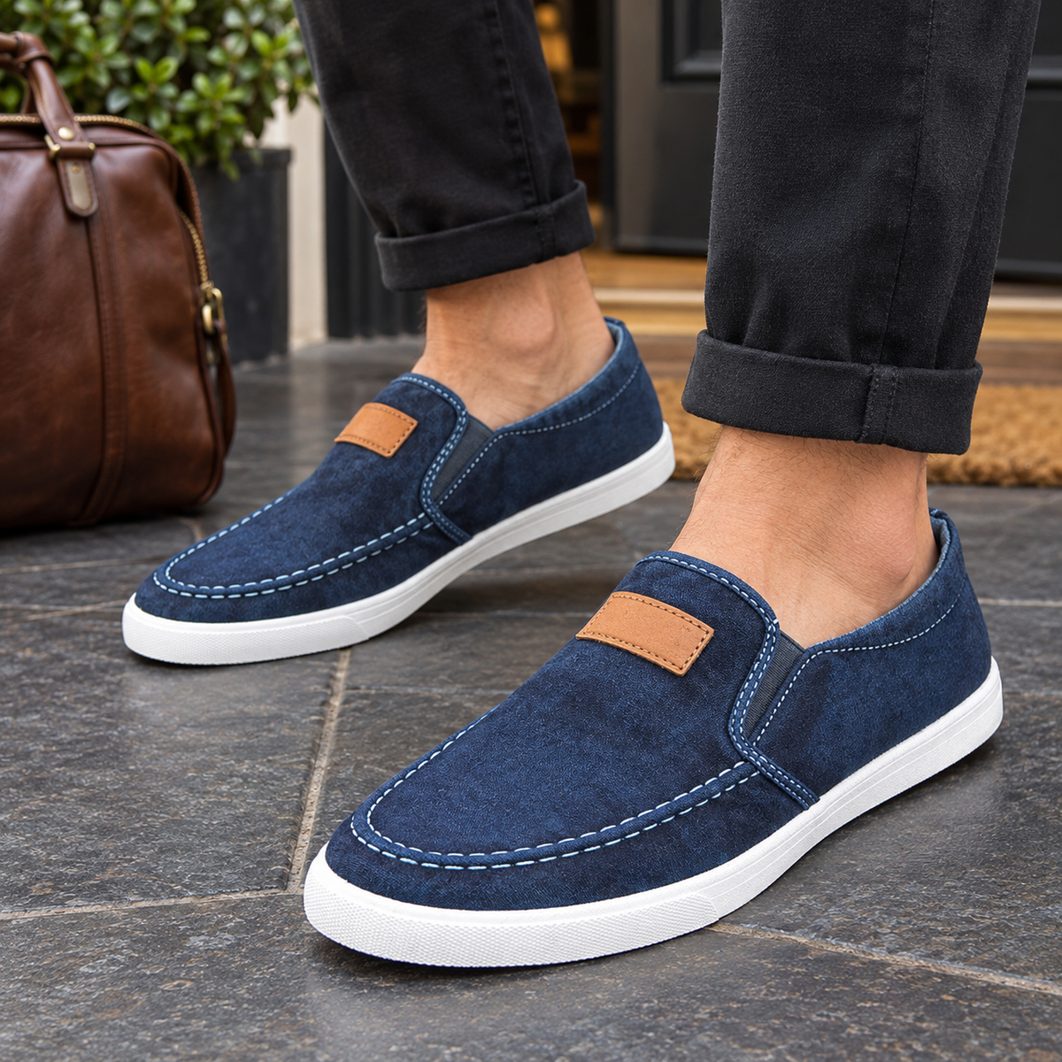Genova Slip On Sneakers - Dark Blue