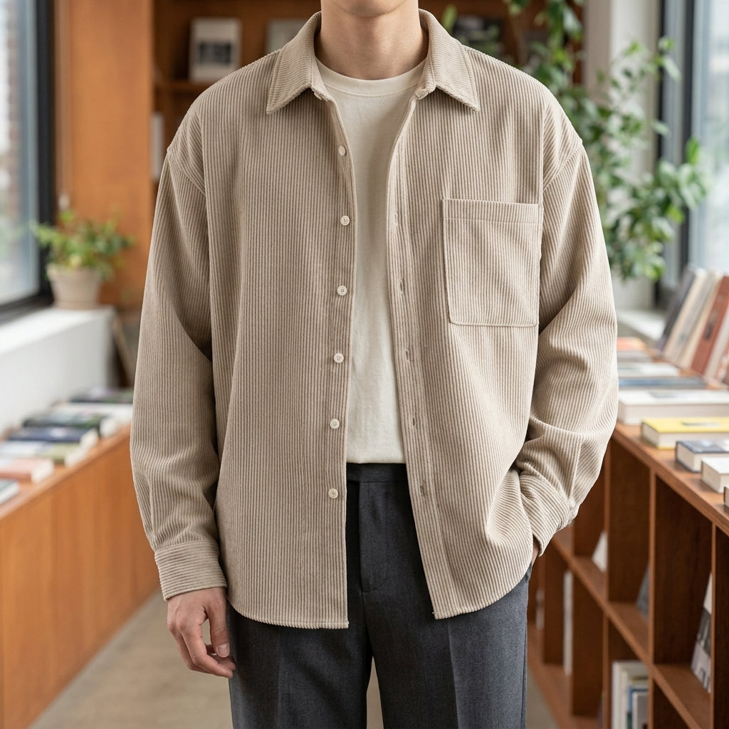 Blake Corduroy Shirt - Beige