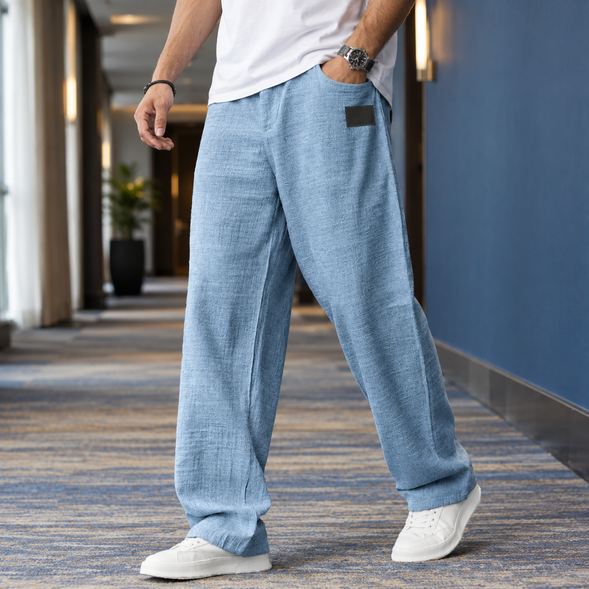 Maximus Wide-Leg Pants - Blue