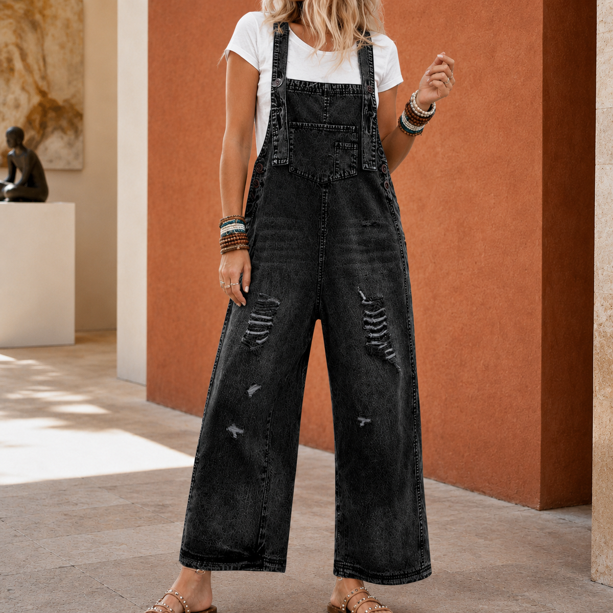 Penelope Wide Leg Jumpsuit - Black