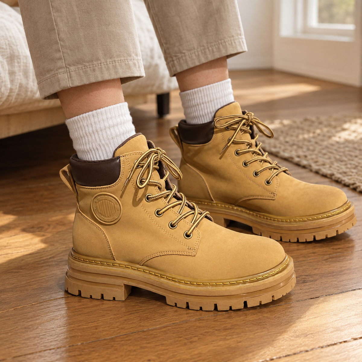 Pisani Lug Sole Boots - Camel