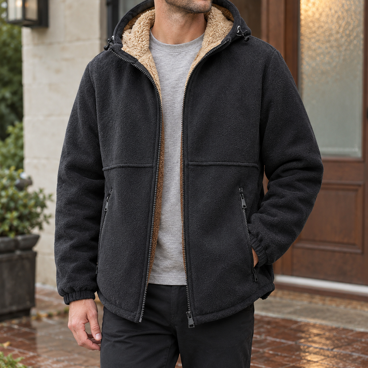 Ignatius Fleece-Lined Jacket - Black