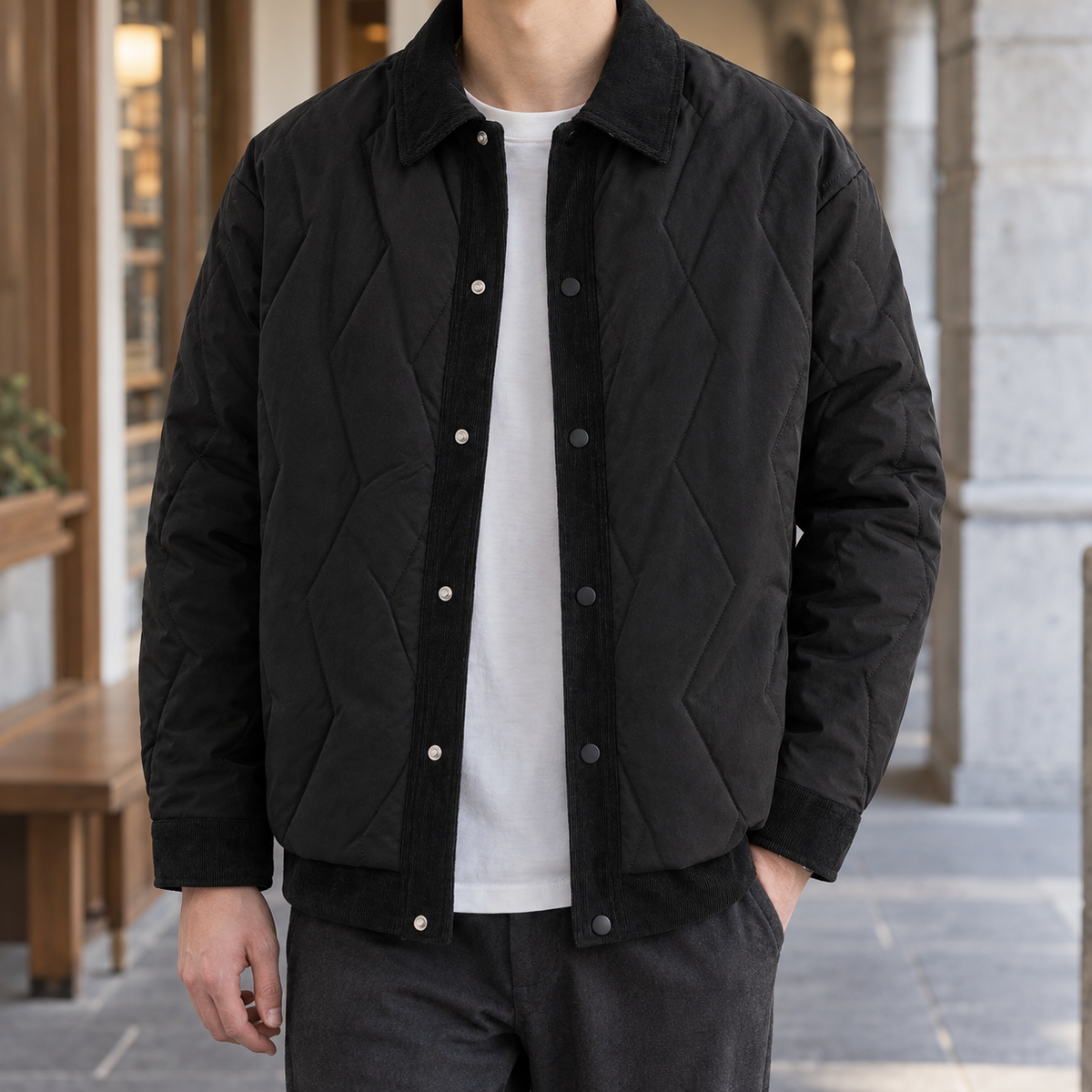Ilario Quilted Jacket - Black