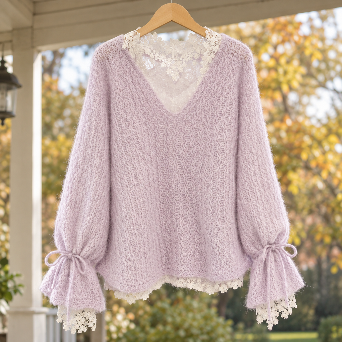 Marcella-Mae V Neck Top - Light Purple