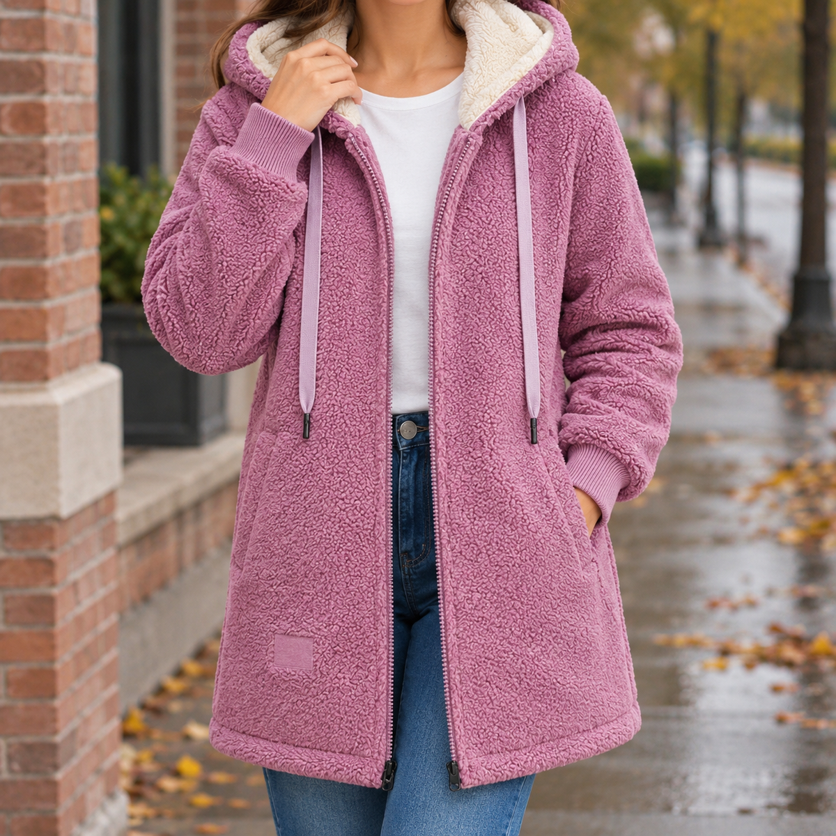 Catriona-Grace Fleece Lined Jacket - Pink