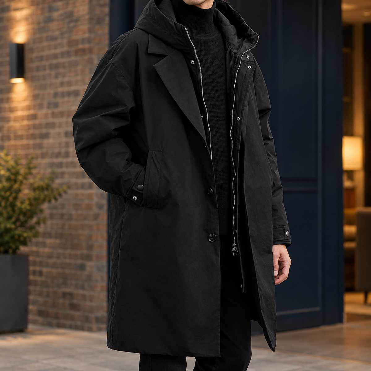 Jude Layered Coat - Black