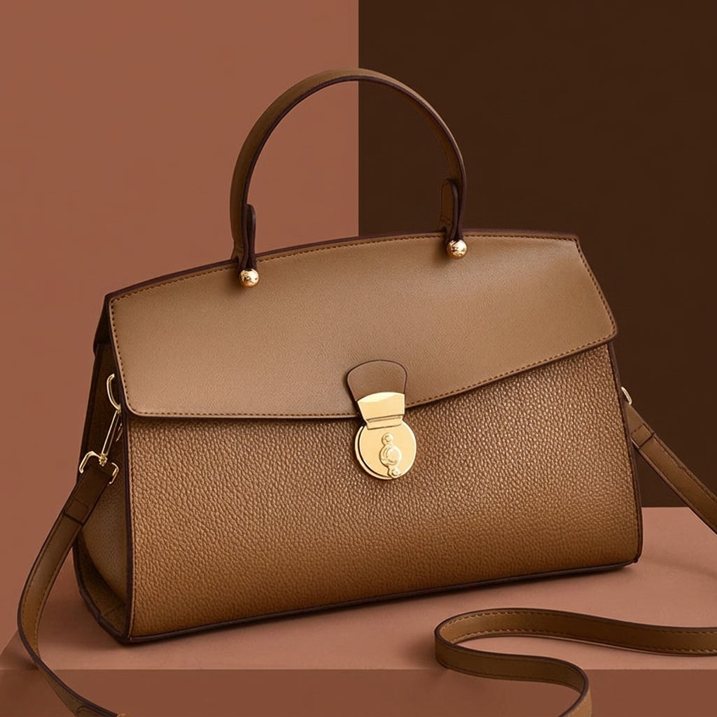 Valencia Structured Handbag - Brown