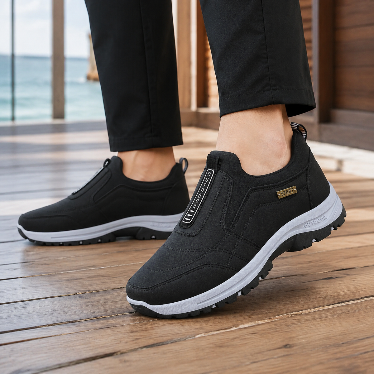 Landini Slip-On Sneakers - Midnight Black