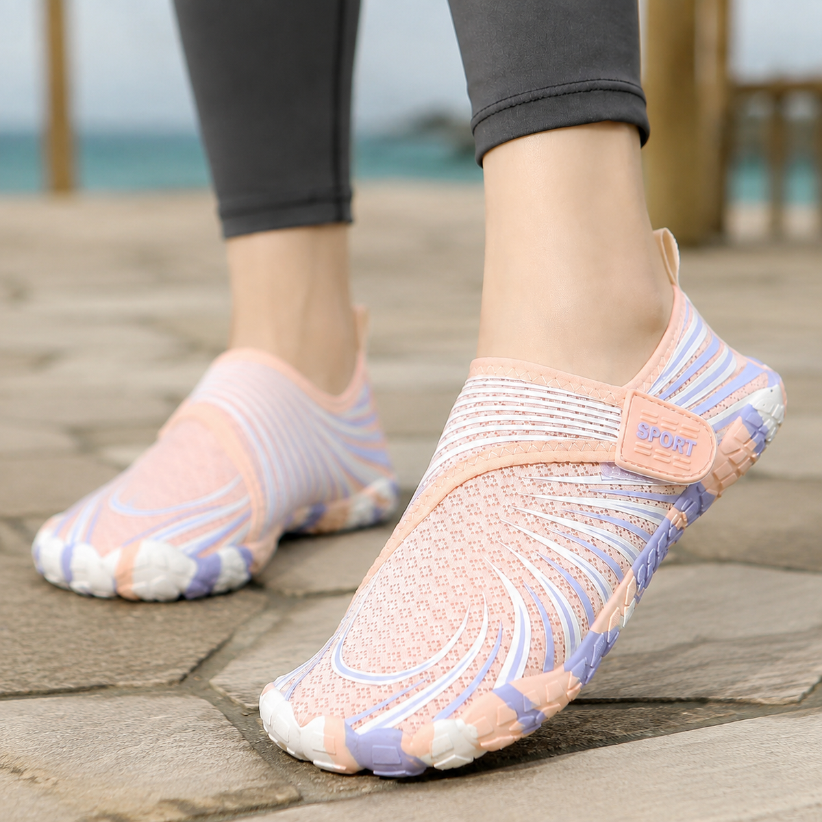 Paoletti Five-Toe Aqua Shoes - White Purple
