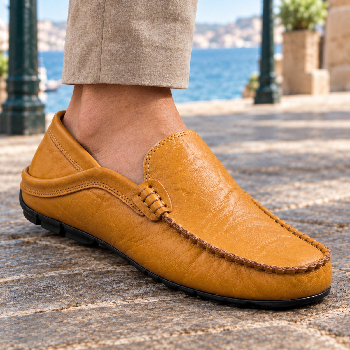 Cardini Leather Loafers - Lead Product Detail