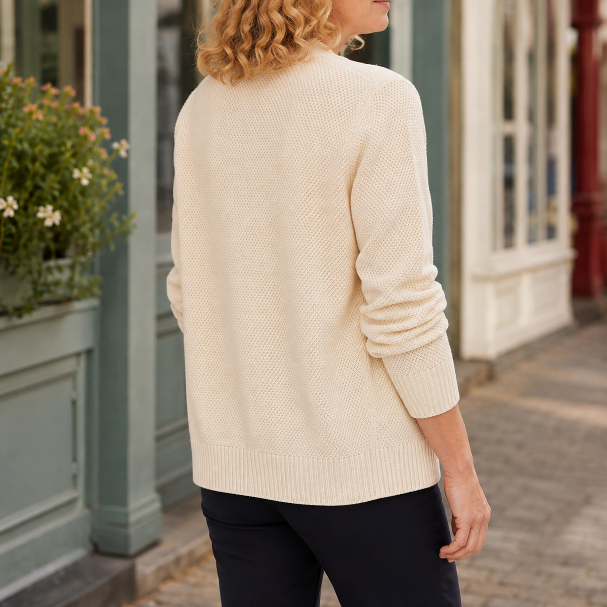 Nora V Neck Sweater - Lead Alternate View