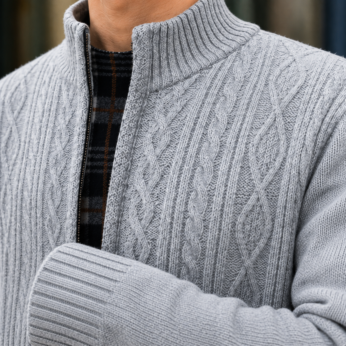 Marcel Cable Knit Cardigan - Lead Product Detail