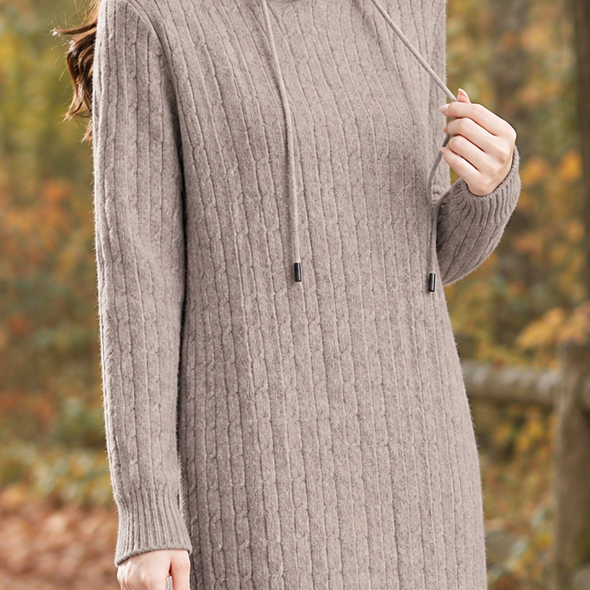 Cecilia-Elise Hooded Sweater Dress - Lead Product Detail