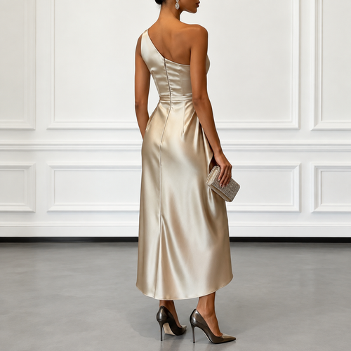 Alina One Shoulder Dress - Lead Alternate View