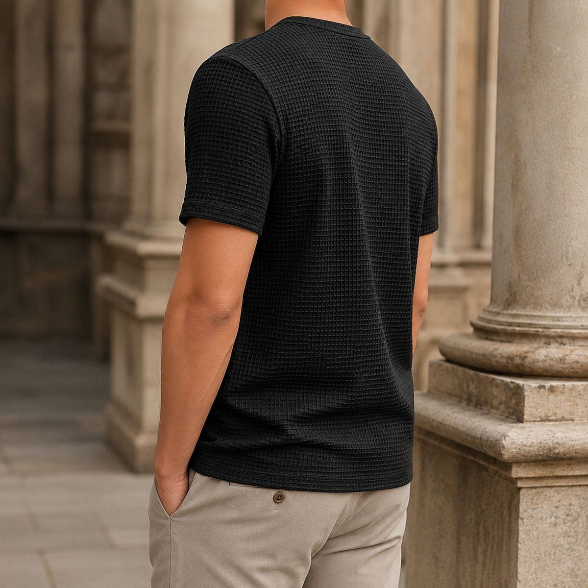 Caleb Textured T-Shirt - Lead Alternate View