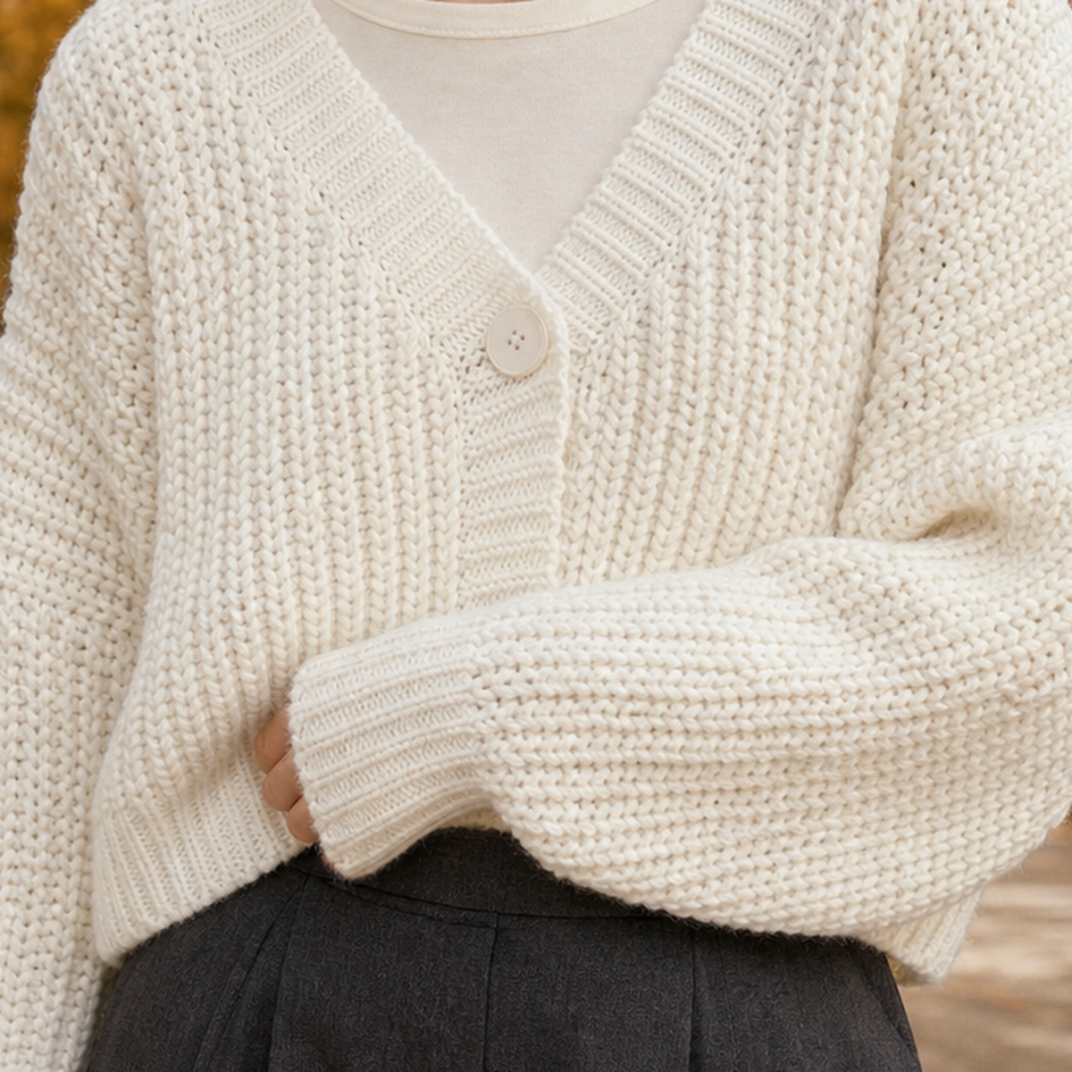 Morwenna-June Chunky Cardigan - Lead Product Detail