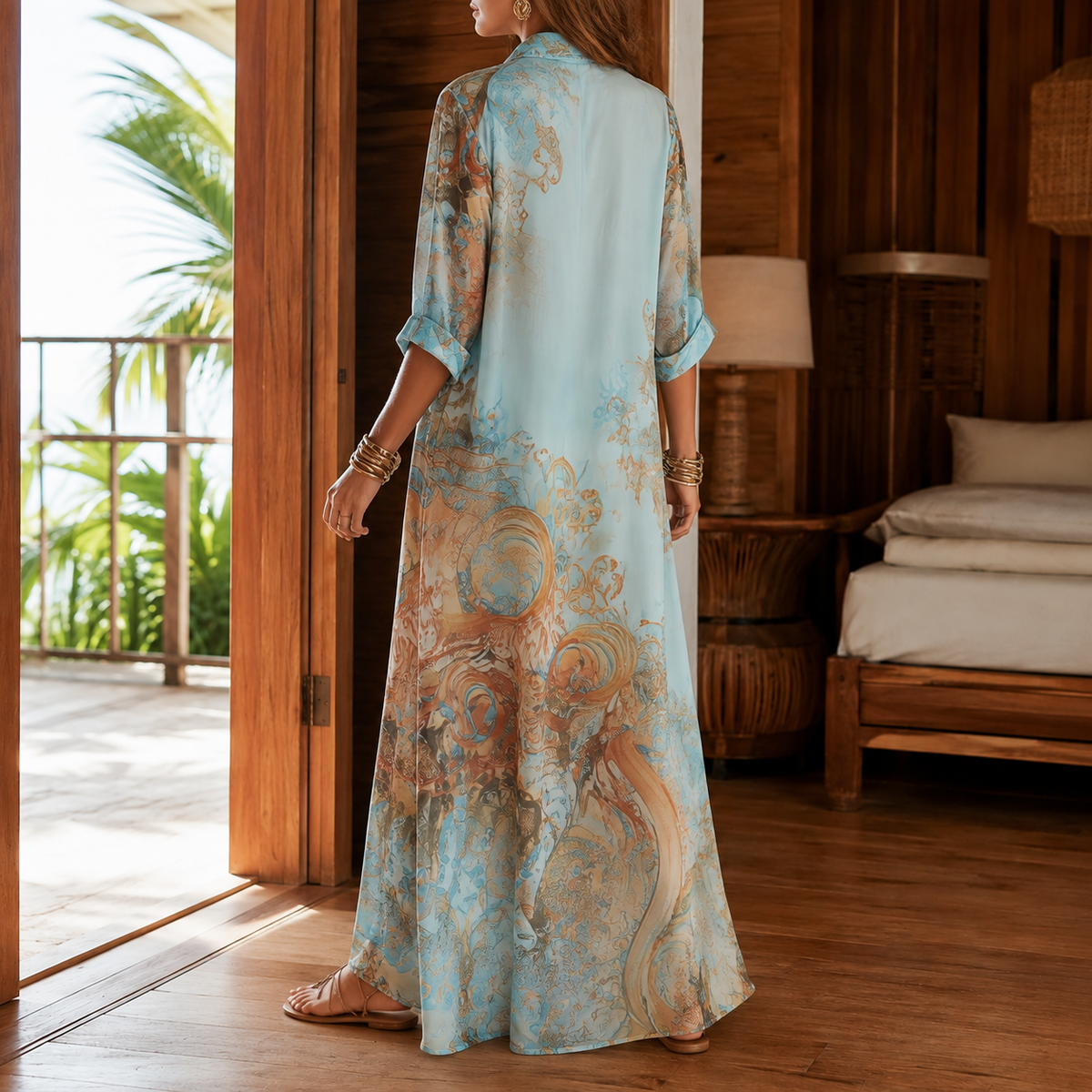 Bernadette Kaftan Dress - Lead Alternate View