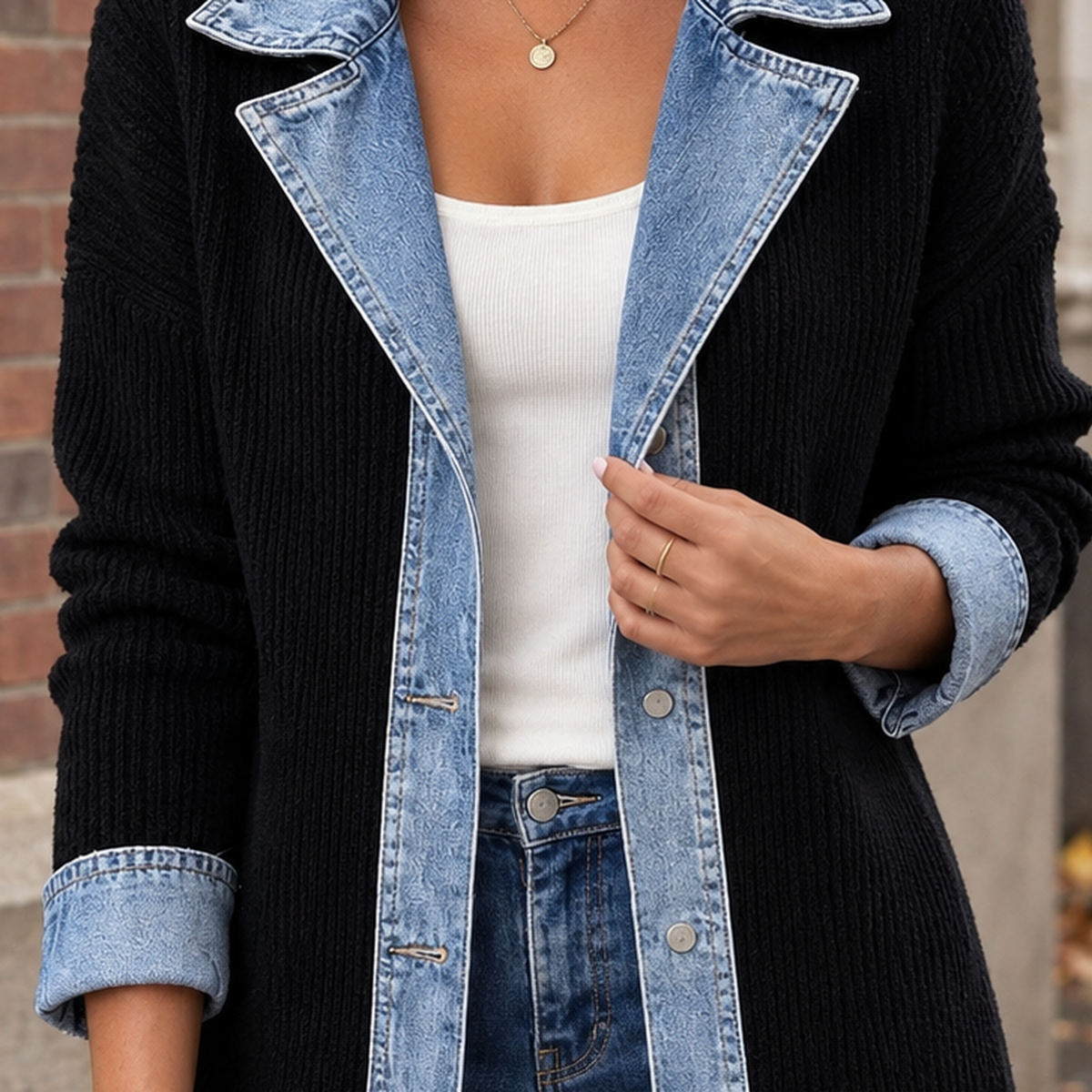 Oriana-June Patchwork Jacket - Lead Product Detail