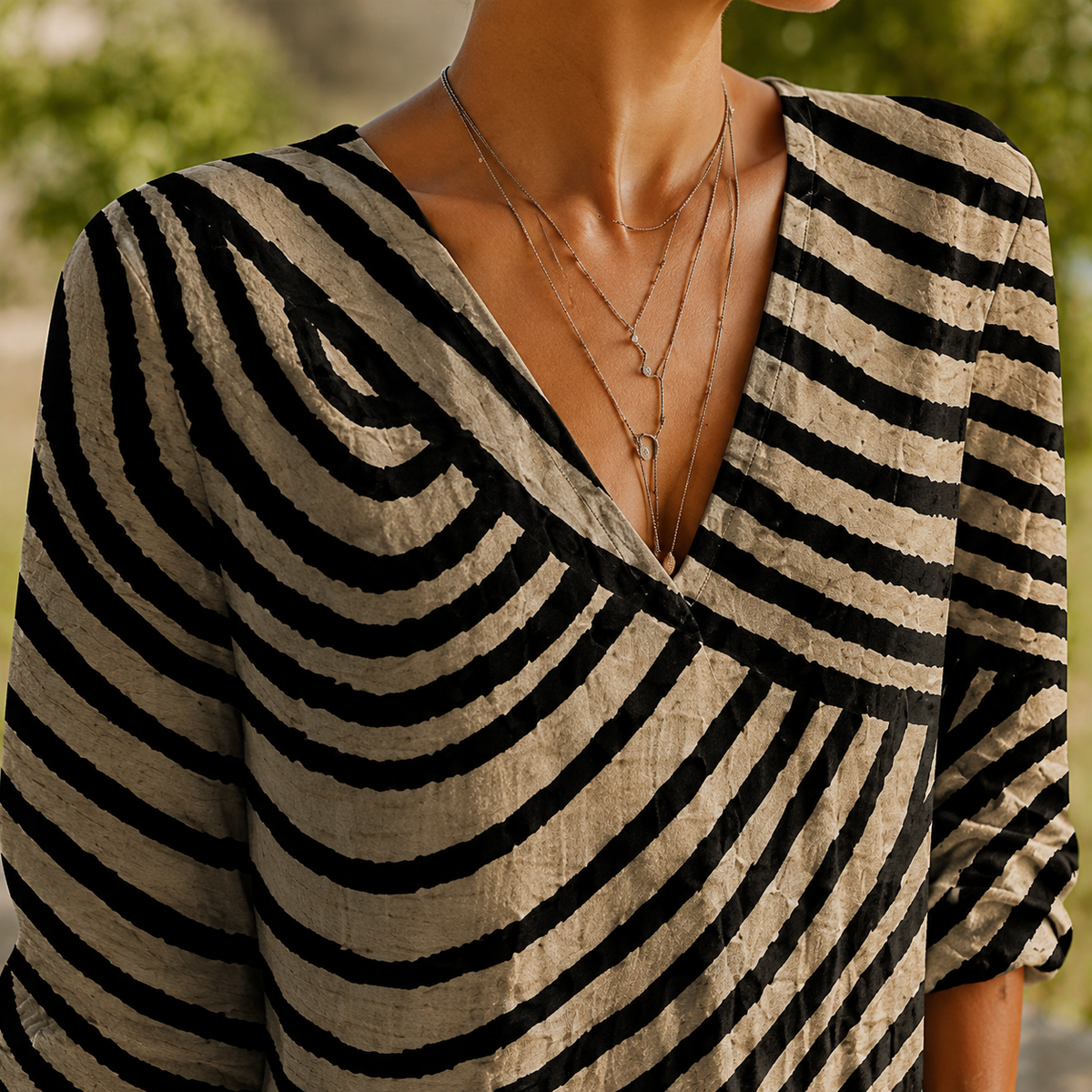 Madeleine Abstract Maxi Dress - Lead Product Detail