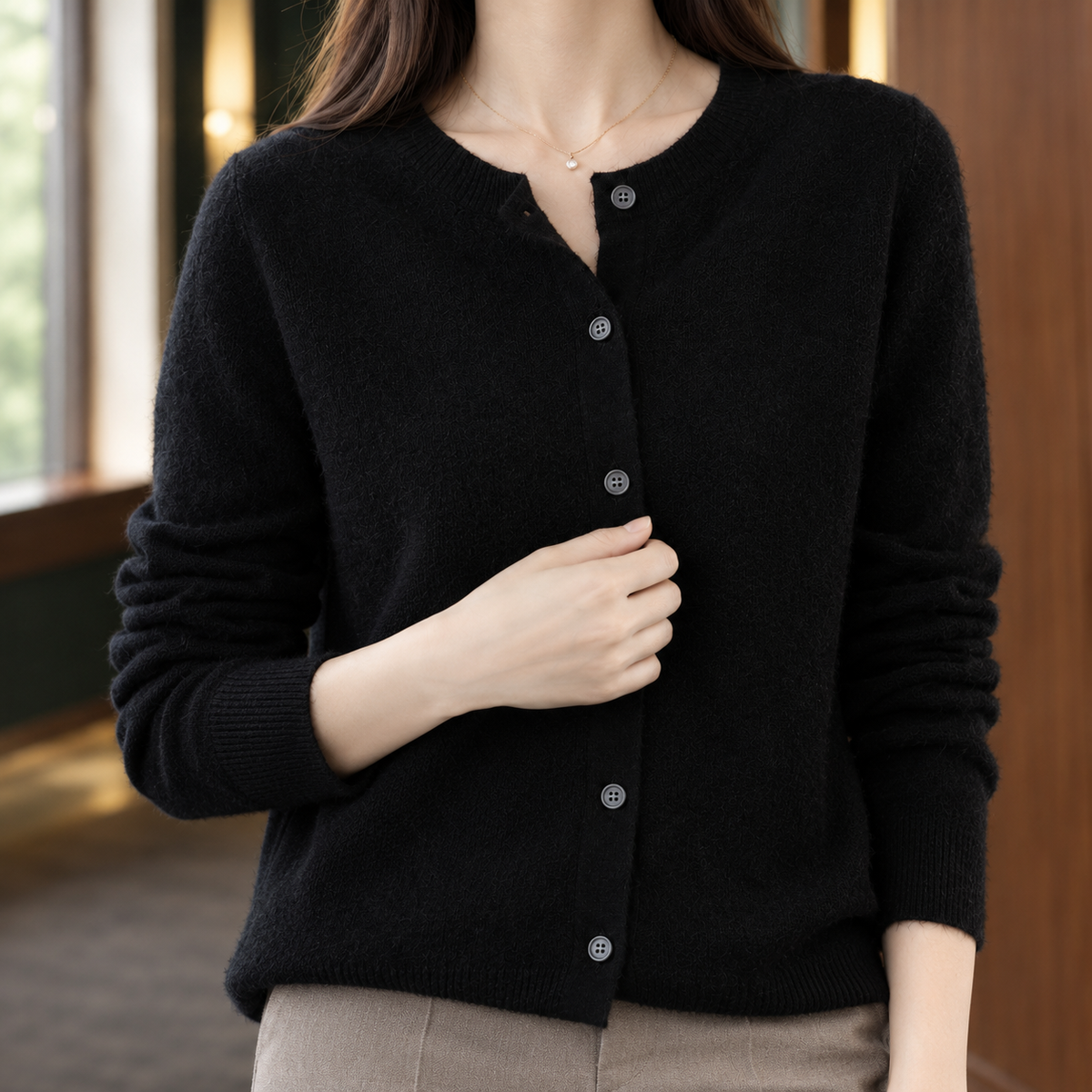 Ghislaine Soft Knit Cardigan - Lead Product Detail