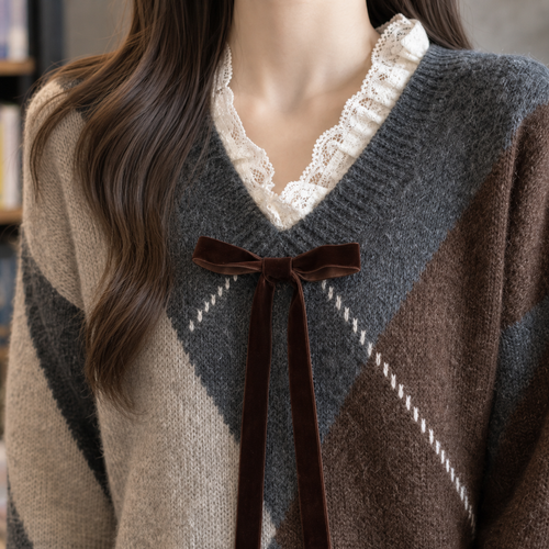Anouk-June Bow Sweater - Lead Product Detail