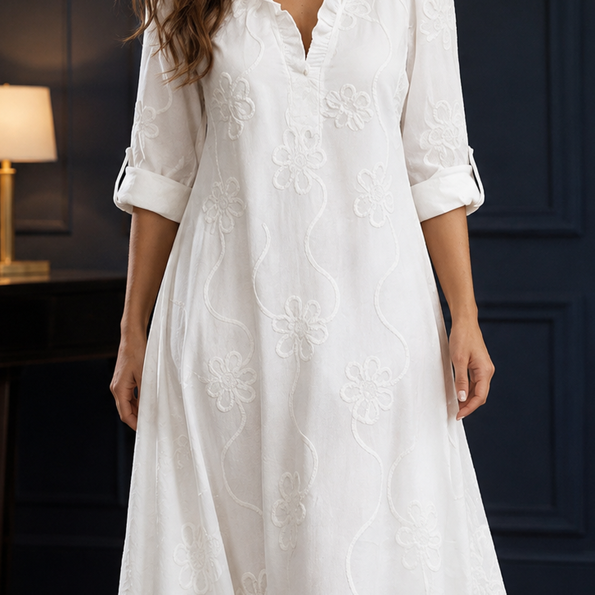 Dahlia-Sage Embroidered Maxi Dress - Lead Product Detail
