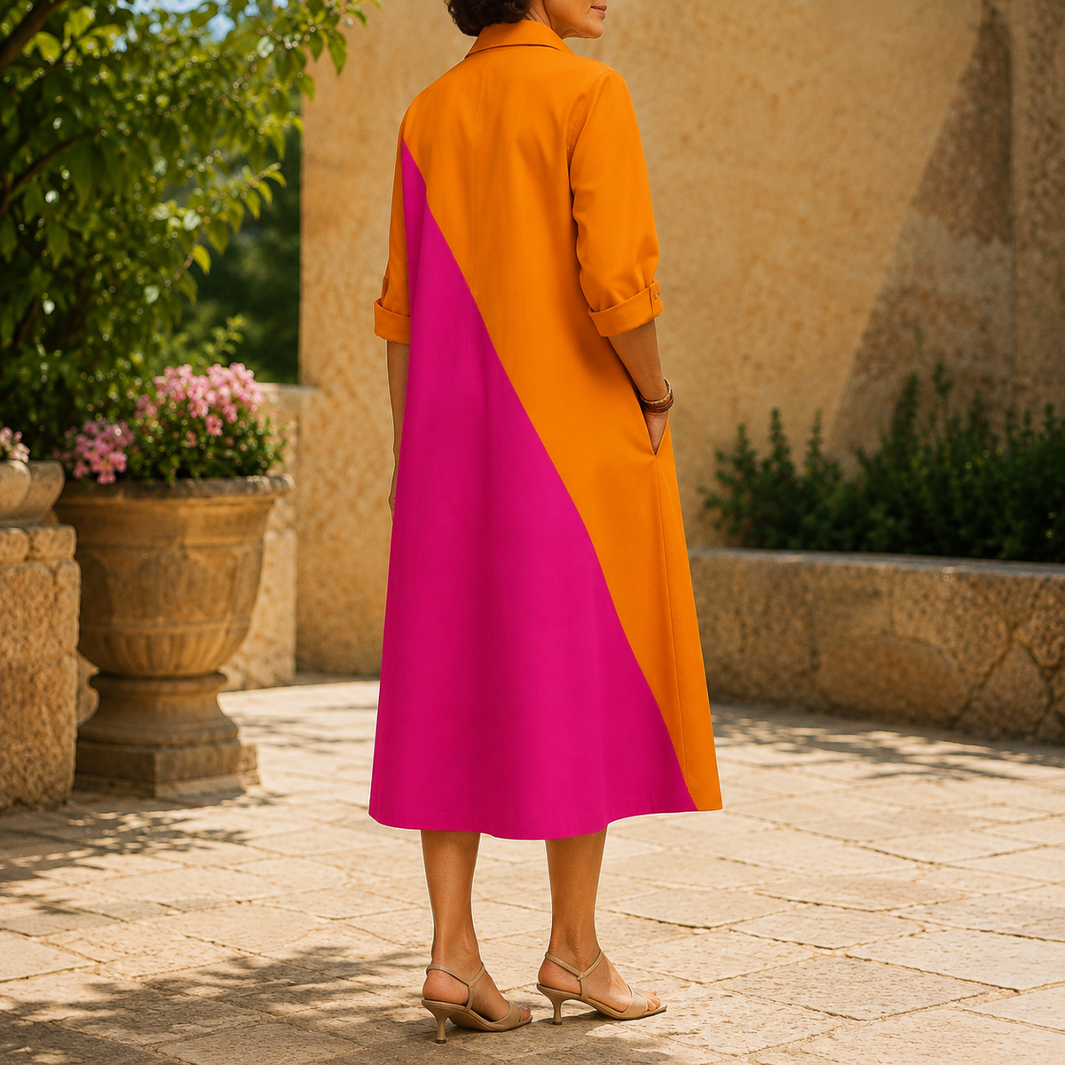 Violetta Colourblock Dress - Lead Alternate View