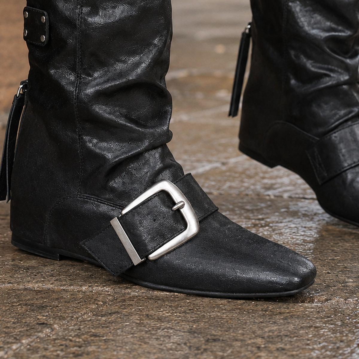 Campani Buckle Boots - Lead Product Detail