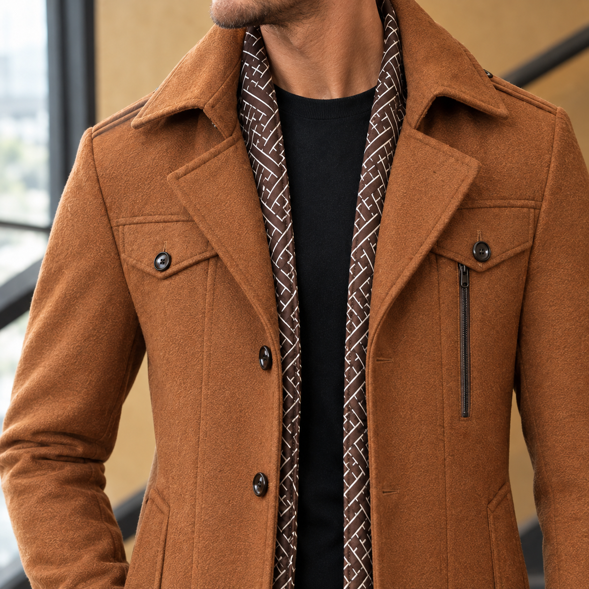 Gustav Wool Coat - Lead Product Detail