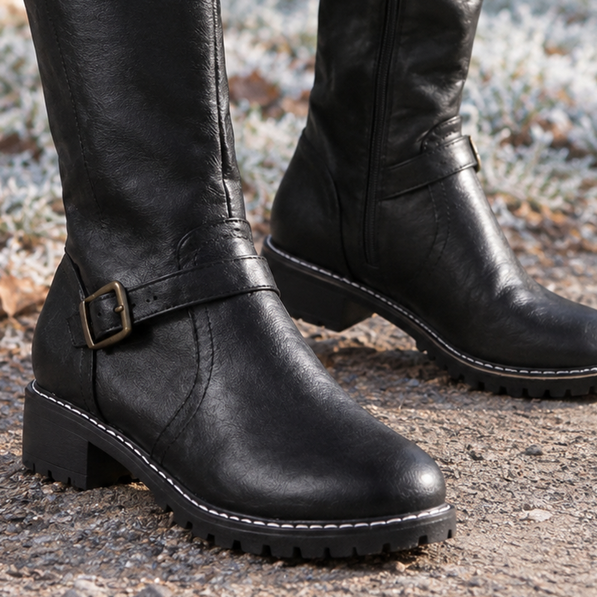 Rossi Buckle Boots - Lead Product Detail