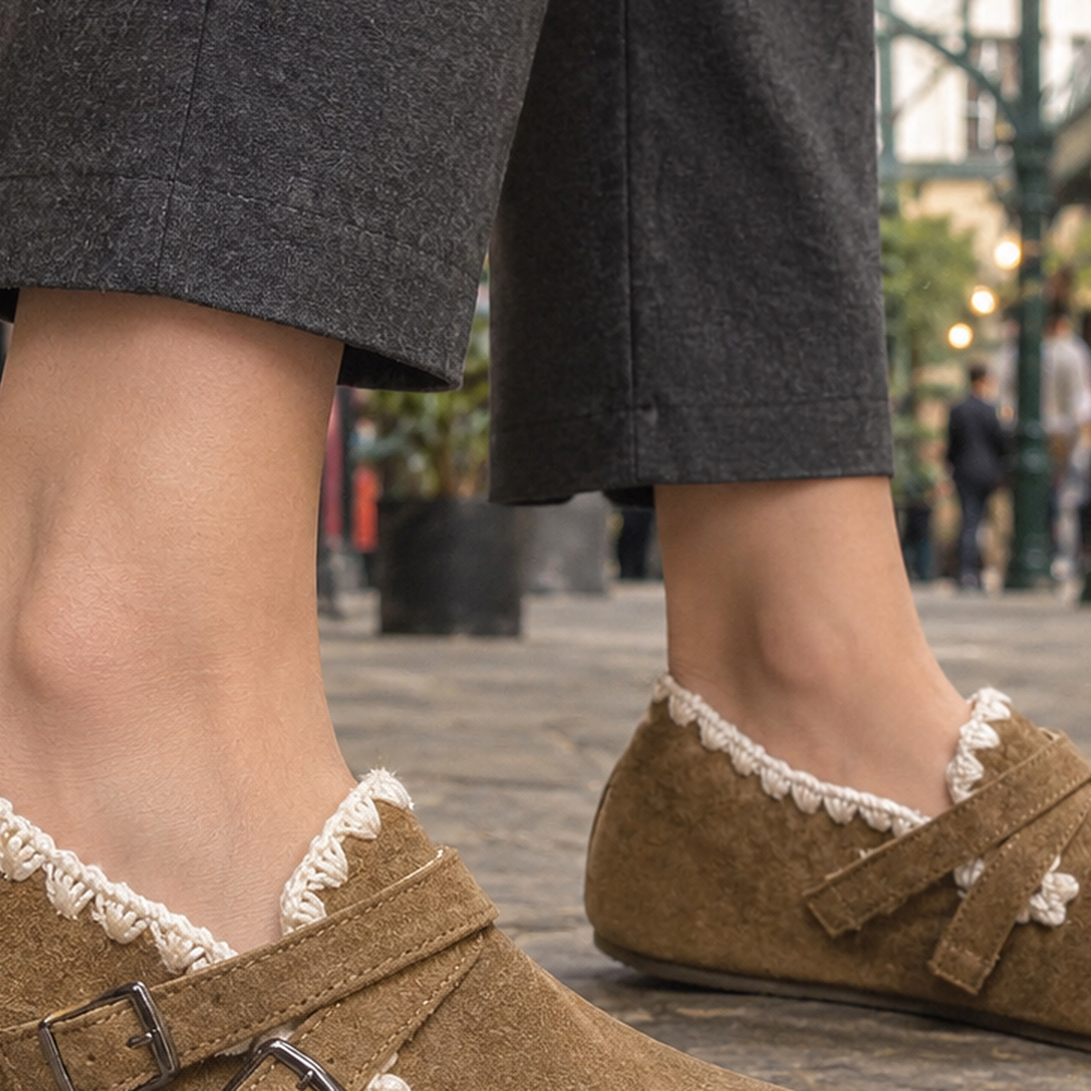 Assisi Double Buckle Shoes - Lead Product Detail
