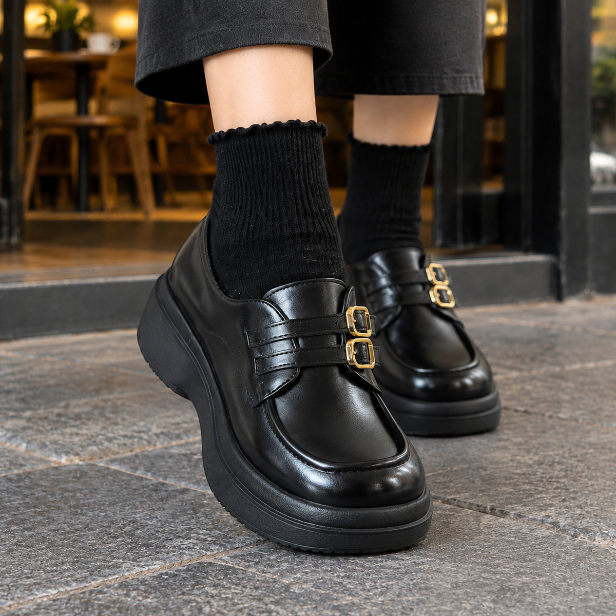 Lombardi Double Buckle Shoes - Lead Product Detail