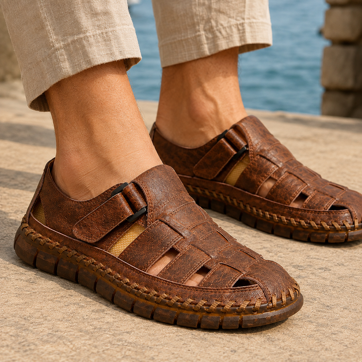 Altieri Fisherman Sandals - Lead Alternate View