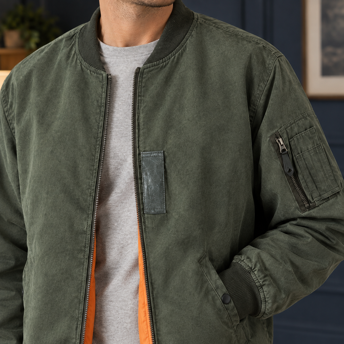 Jonah Pilot Bomber Jacket - Lead Product Detail