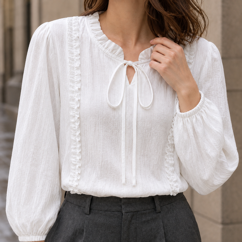 Arabelle Tie Neck Blouse - Lead Product Detail