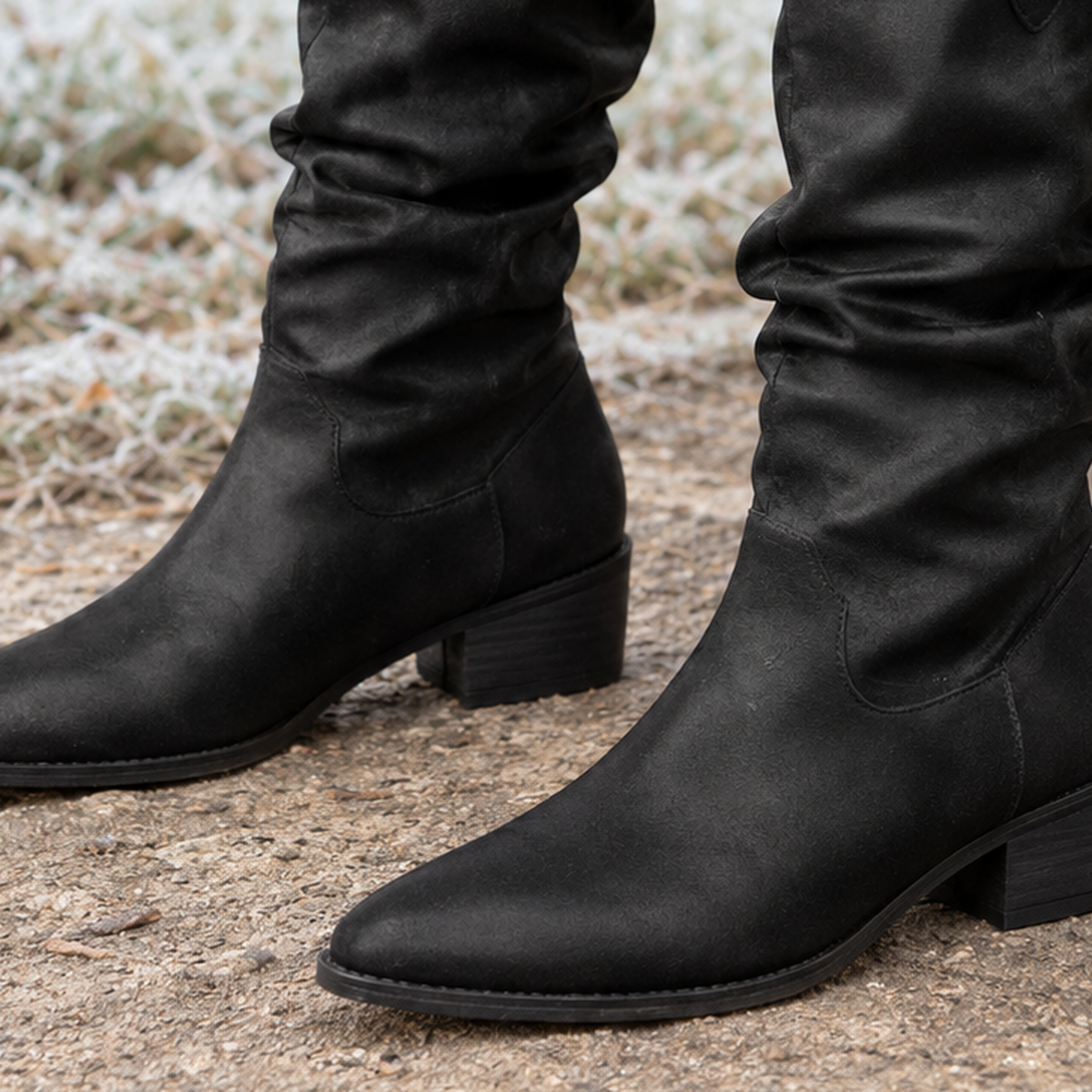 Lecco Suede Slouch Boots - Lead Product Detail