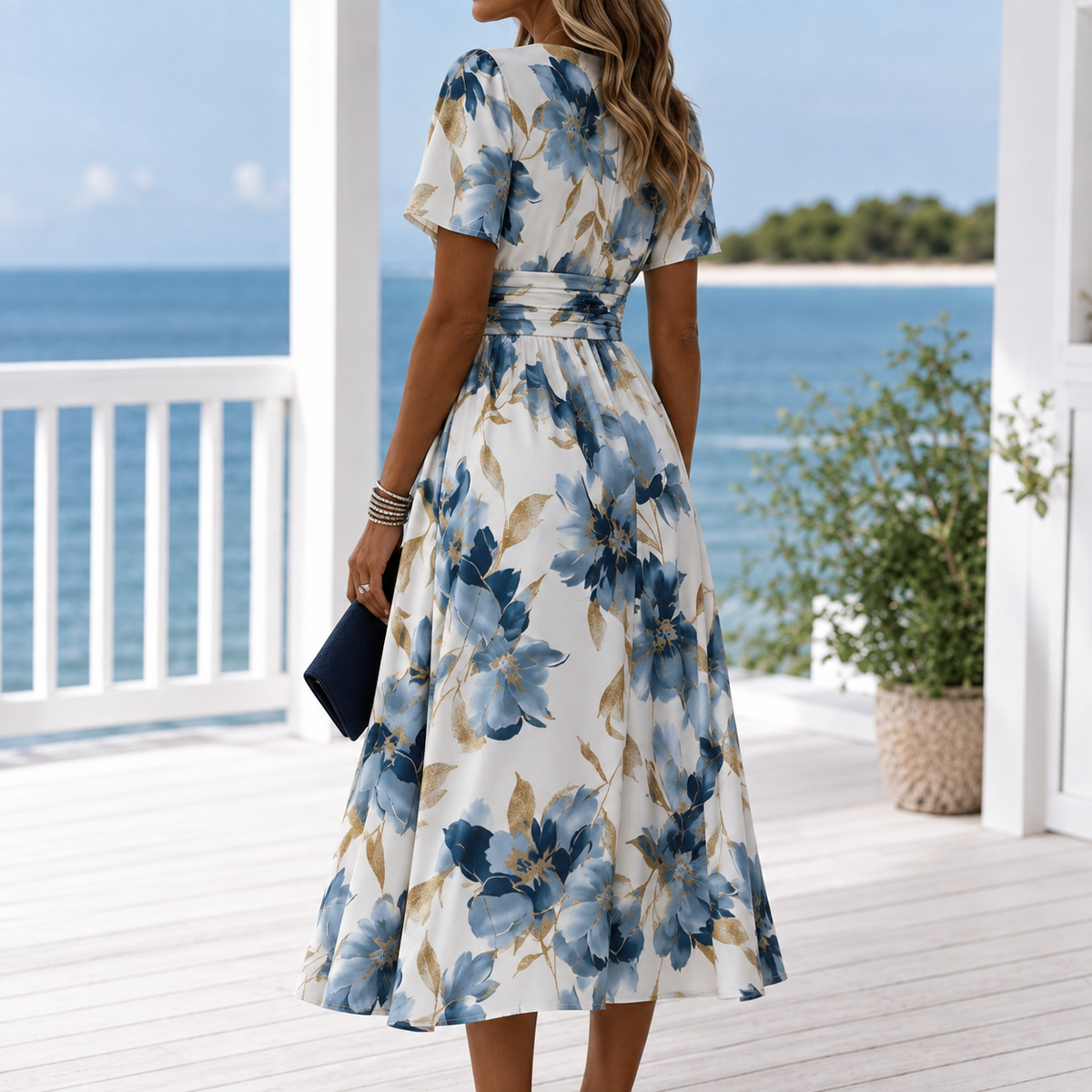 Alba Wrap Midi Dress - Lead Alternate View