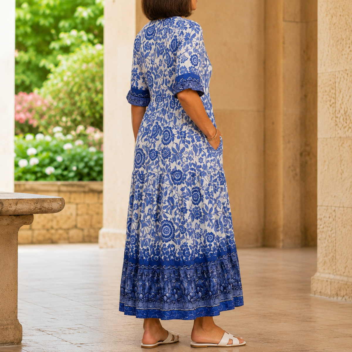 Adriana Floral Maxi Dress - Lead Alternate View