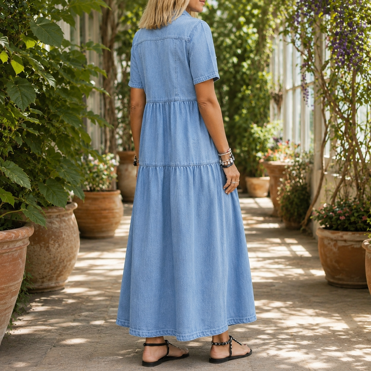 Beatrix Tiered Maxi Dress - Lead Alternate View